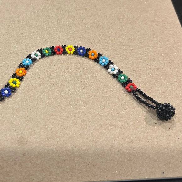 Flower Chain Multifcolor Beaded Bracelet 90s - Picture 8 of 11